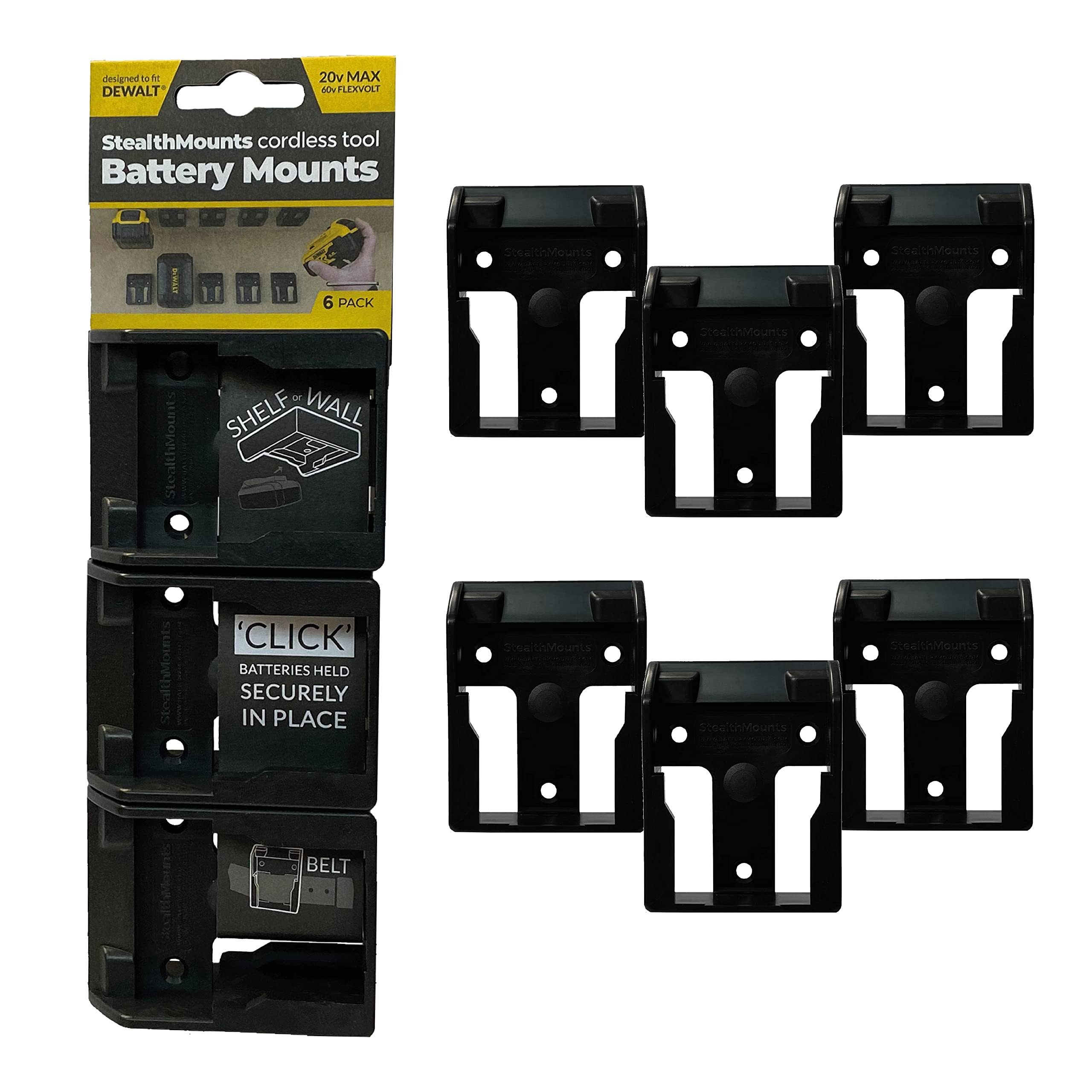 17 Pack 3D Printed Tool and Battery Holders Made For Dewalt 20 V Tools